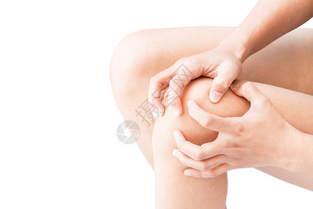 近身妇女用止痛症状 保健护理和抗逆转录病毒治疗等手段握住膝盖女性运动肌肉白色医疗黑色按摩风湿疼痛解剖学背景图片
