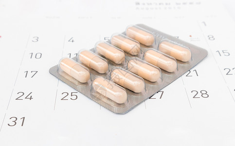 药物流产与日历背景日期 医疗保健和避孕药检查有关的紧闭避孕药片自由药品药理制药预防药物处方控制经期排卵背景
