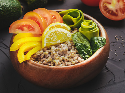 植物布丁碗营养沙拉蔬菜早餐石头草药胡椒菠菜排毒午餐背景图片