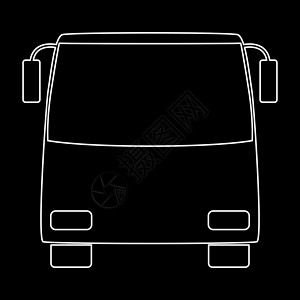 Bus 白色路径图标背景图片