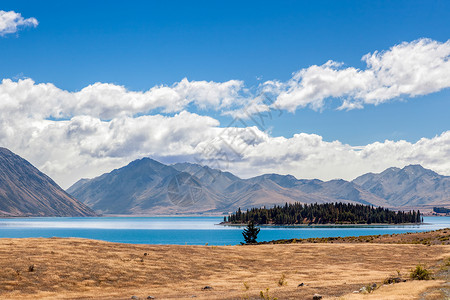 泰卡波湖蓝色环境天空风景山脉旅游格式旅行岩石生态背景图片