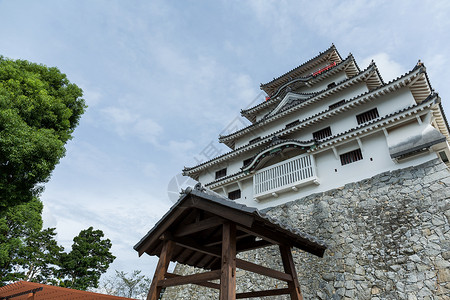 日本的家松城堡文化游客建筑旅游地标建筑学天空历史背景图片