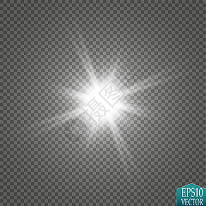 发光效果 在透明背景上闪闪发光的星暴 矢量图强光闪光褪色辐射艺术太阳插图星星射线耀斑背景图片