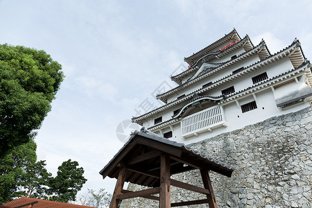 日本的家松城堡游客建筑天空地标旅游文化历史建筑学背景图片