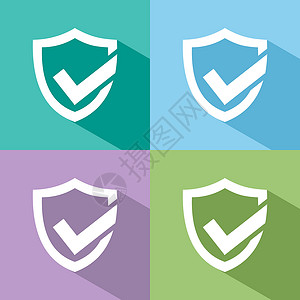 黑白背景上的主动保护盾牌图标隐私警告安全互联网防火墙标识徽章插图网络背景图片