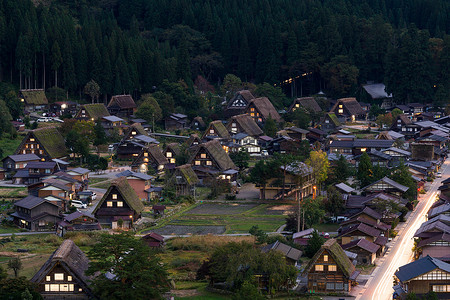 夜里日本白川越村高清图片