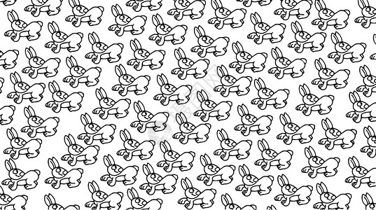 漂亮的横幅或重复的织布兔子插图设计邮票背景图片