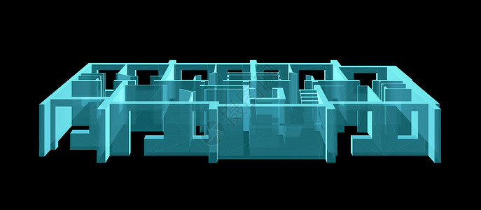 楼层图X光 公寓楼模模范楼层绘画解剖学x光房子印刷建造蓝图蓝色建筑师3d背景