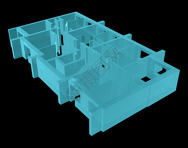 楼层图X光 公寓楼模模范楼层印刷蓝色线条x光建筑学草图项目建筑师解剖学房子背景