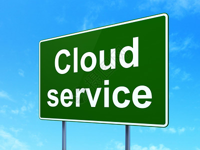 云服务背景云层技术概念 在路标背景上的云服务指针高科技招牌网站导航天空服务器街道木板计算背景