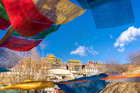桑赞林修道院寺院旅行目的地旅游高清图片