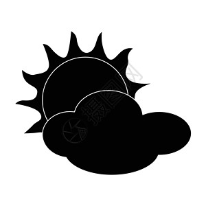 平面黑太阳图标背景图片