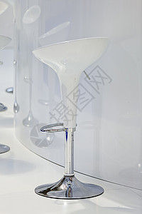 现代白色椅子材料展览装饰塑料商业家具靠背合金工业金属背景图片