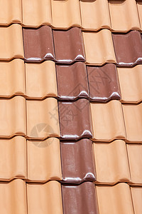 红瓦黏土材料房子红色屋顶背景图片