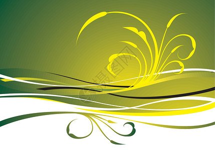 绿色矢量背景艺术装饰品漩涡季节叶子插图波纹印迹背景图片