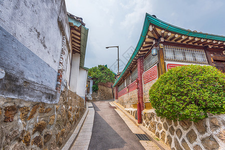 韩国首尔村旅行村庄城市建筑房子背景图片