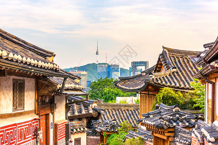 韩国首尔的村旅行建筑城市房子村庄高清图片