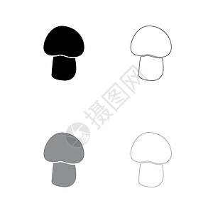 Mushroom - 黑和灰红双冠图标背景图片