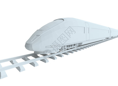 3D火车白色高速火车运输旅行民众乘客小样通勤者游客过境机车城际背景
