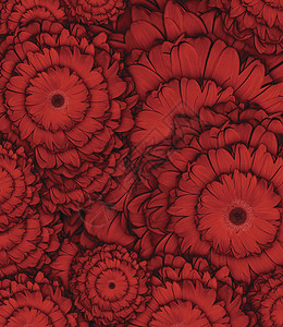 红色鲜花模式背景图片