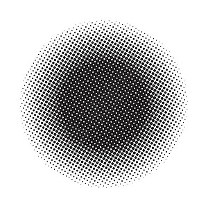 半色调圆圈矢量符号图标设计流行音乐创造力圆形卡片插图白色标识卡通片横幅黑色背景图片