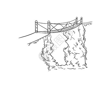 佛罗伦萨老桥桥桥草图插画
