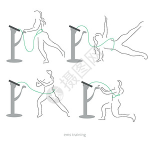 电动肌肉刺激体健壮性能(Ems)背景图片