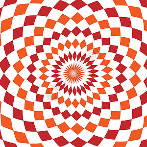 抽象背景设计纹理与红色和橙色圆形旋转方格元素 具有小菱形形状的创意织物图案橙子墙纸背景图片