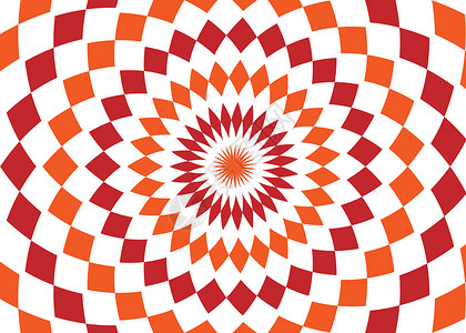 抽象背景设计纹理与红色和橙色圆形旋转方格元素 具有小菱形形状的创意织物图案墙纸橙子背景图片