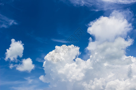 蓝色天空 有积云云背景图片