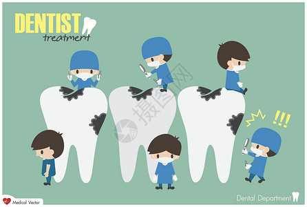 寻找那个你牙科医生检查你的牙齿 寻找牙医的牙类 矢量设计图片