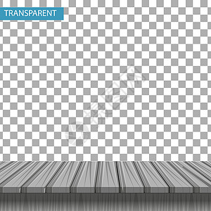 空木桌透明背景上逼真的木桌 您的产品展示的模型  3d 桌面浅灰色枫木色 矢量图插画