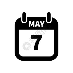 7天无理由简单的黑色日历图标与 7 月日期隔离在惠特设计图片