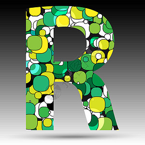 七彩泡泡字母表艺术品喜悦信头平面设计气泡创造力插图字体背景图片