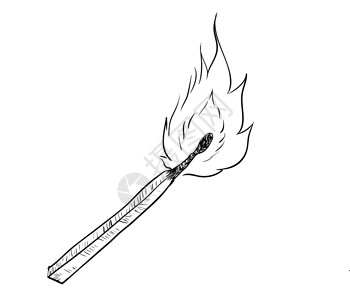 燃烧的火柴火燃烧火柴的手绘-矢量绘制它制作图案插画