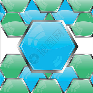 按钮蓝色和绿色 colou几何学坡度数字插图背景图片