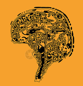 地形图形式的大脑 神经元之间现代技术数据传输的概念医疗网络思考思维教育药品知识智力科学头脑背景图片