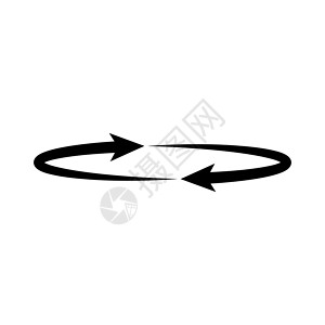 黑色圆圆上的两支箭头 Agle 360 黑色图标插画