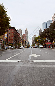 曼哈顿街景纽约市第九大道交叉路口背景