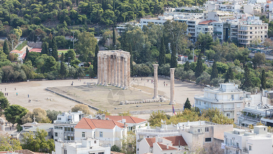 雅典宙斯寺选手地标历史世界遗产寺庙文化艺术城市传统背景图片