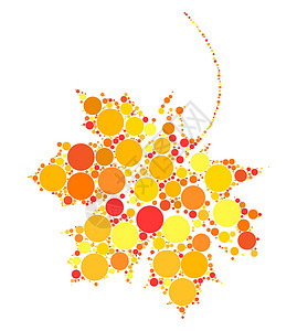 白色背景上孤立的枫叶点状矢量设计季节植物卡通片圆形插图圆圈标识树叶背景图片