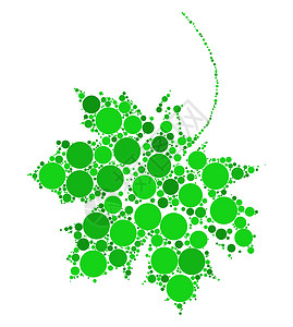 白色背景上孤立的枫叶点状矢量设计标识季节卡通片圆形树叶圆圈插图植物背景图片