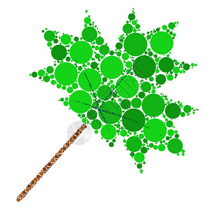 白色背景上孤立的枫叶点状矢量设计植物树叶季节圆圈卡通片标识插图圆形背景图片