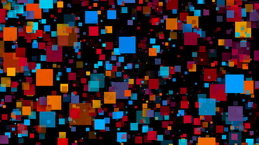 粒子视频素材抽象的彩色方块 数码插画视频技术外汇清晰度正方形粒子盒子工程电视青年背景