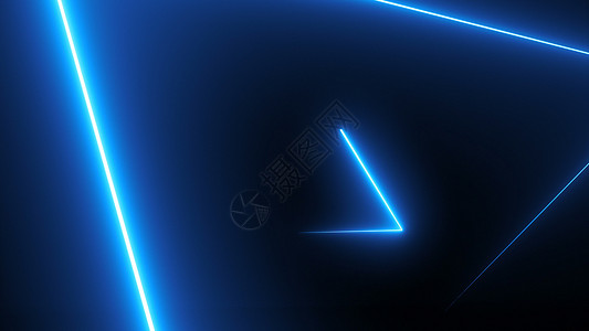 黑三角形素材与霓虹三角的抽象背景钻石艺术插图墙纸几何学蓝色运动技术对角线派对背景