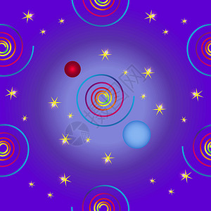 抽象的美丽无缝纹理星星宇宙彩色背景插图螺旋插画星系背景图片