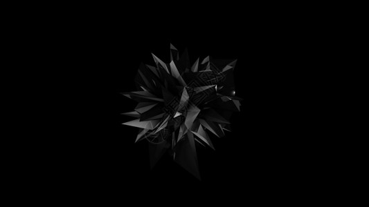 抽象的黑色分形几何元素反射多边形水晶计算机建造数字钻石边缘三角形面孔背景图片