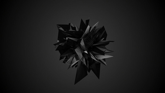 抽象的黑色分形几何元素多边形面孔折纸反射多面体水晶钻石边缘计算机三角形背景图片