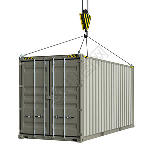 服务交付hoo吊装的货物集装箱商品渲染出口物流白色插图贮存重量运输金属背景图片
