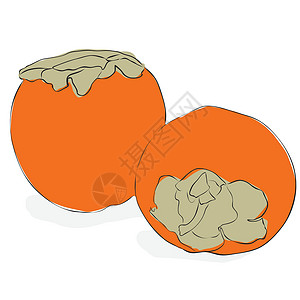 喜鹊吃柿子白的百香水果甜点宏观生活饮食营养工作室柿子小吃热带橙子设计图片